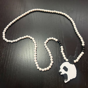 GoodWood NYC Angry Panda Necklace‎ Wooden Pendant Wooden Beaded
